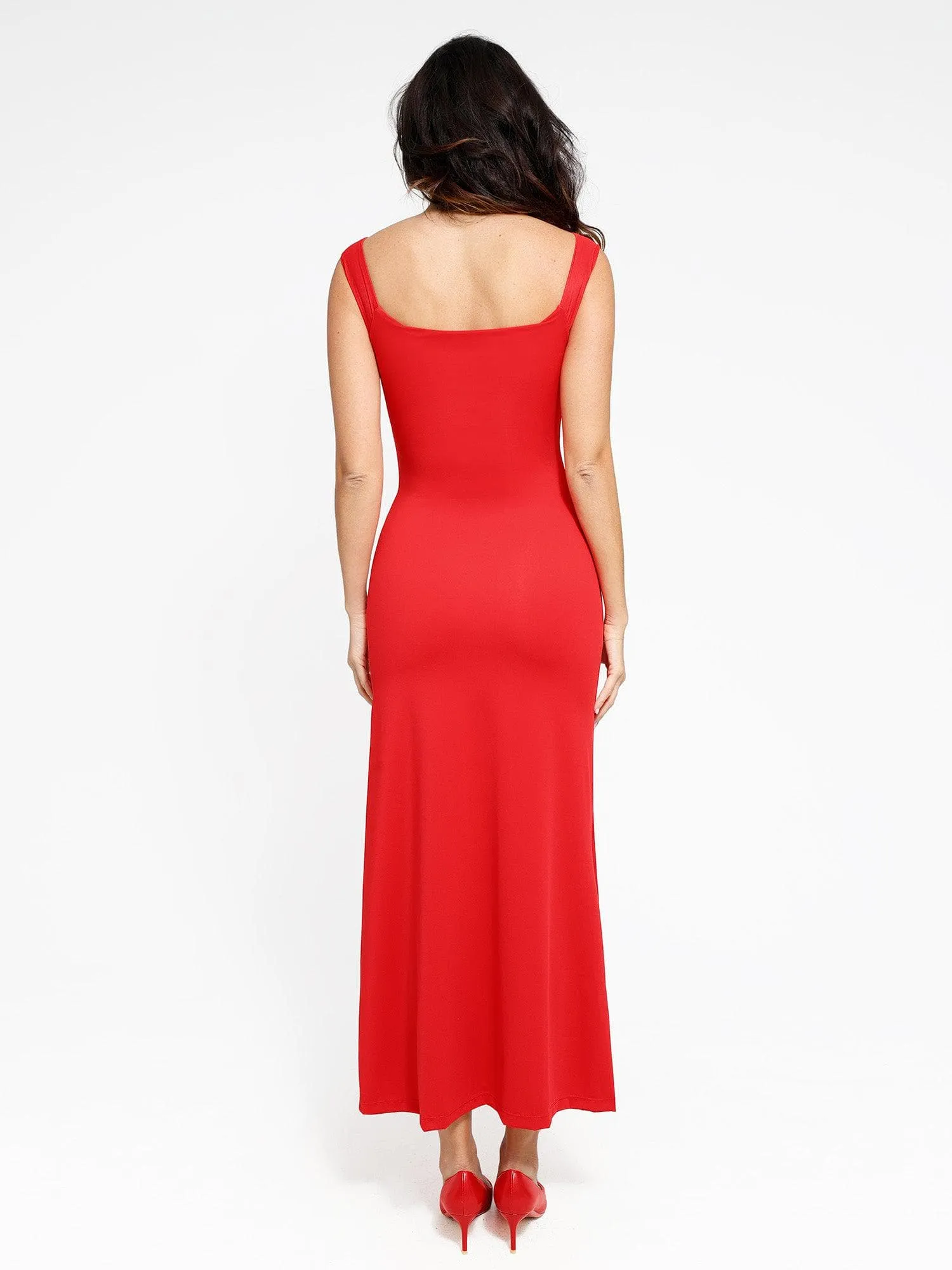 The Shapewear Dress Off Shoulder Split Maxi