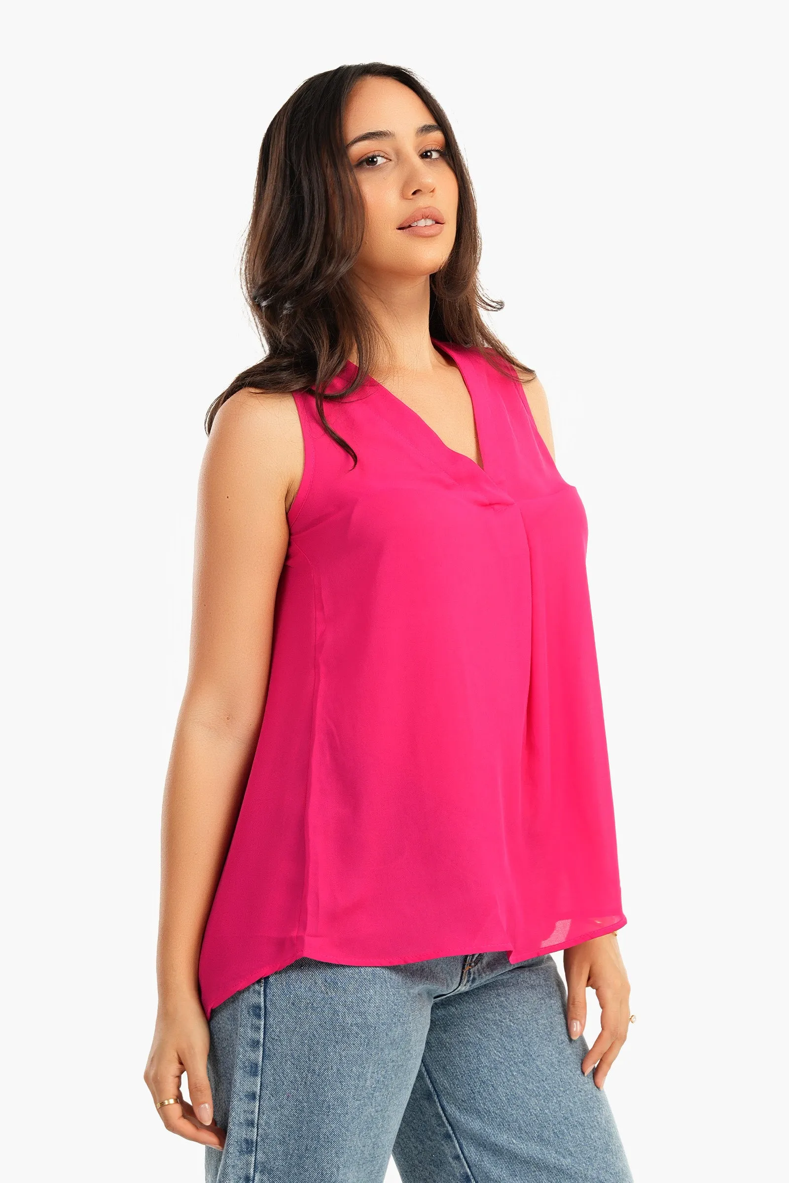 V-Neck Sleeveless Blouse