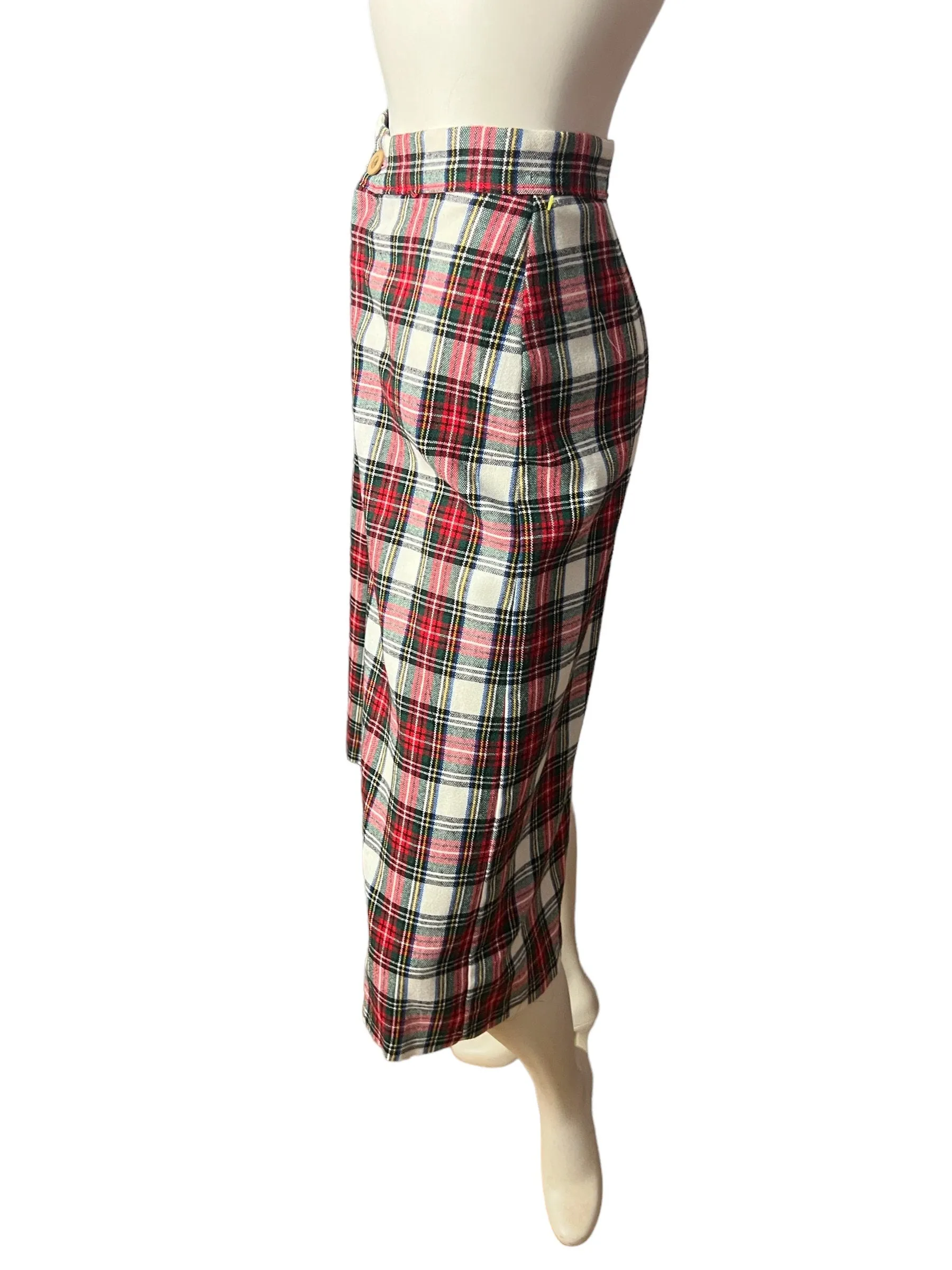 Vintage 70's plaid shorts gauchos 26