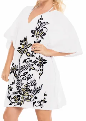 Women's Dress Sundress Beachwear Lounger  Evening Casual TOP Cover ups  White