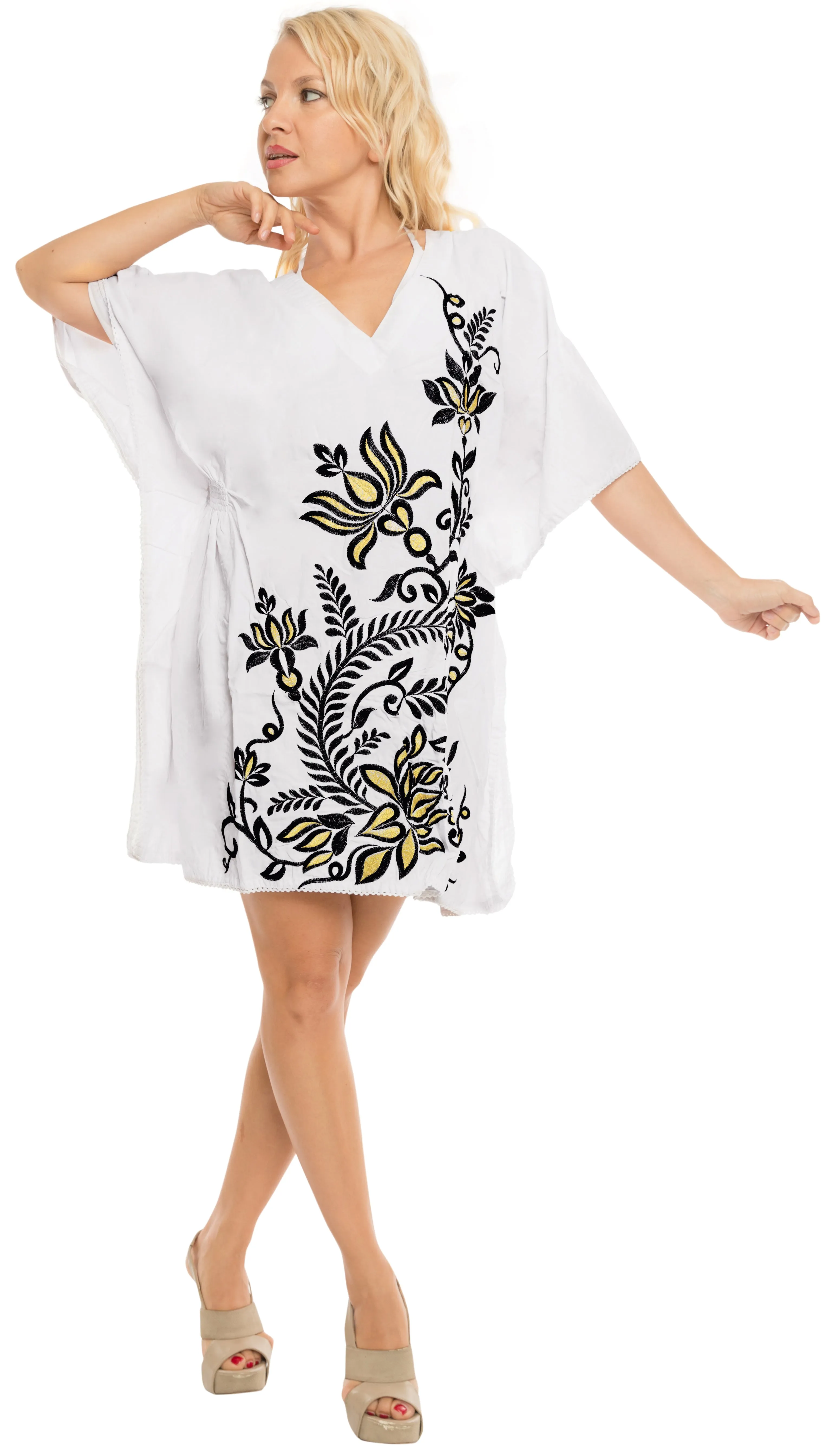 Women's Dress Sundress Beachwear Lounger  Evening Casual TOP Cover ups  White