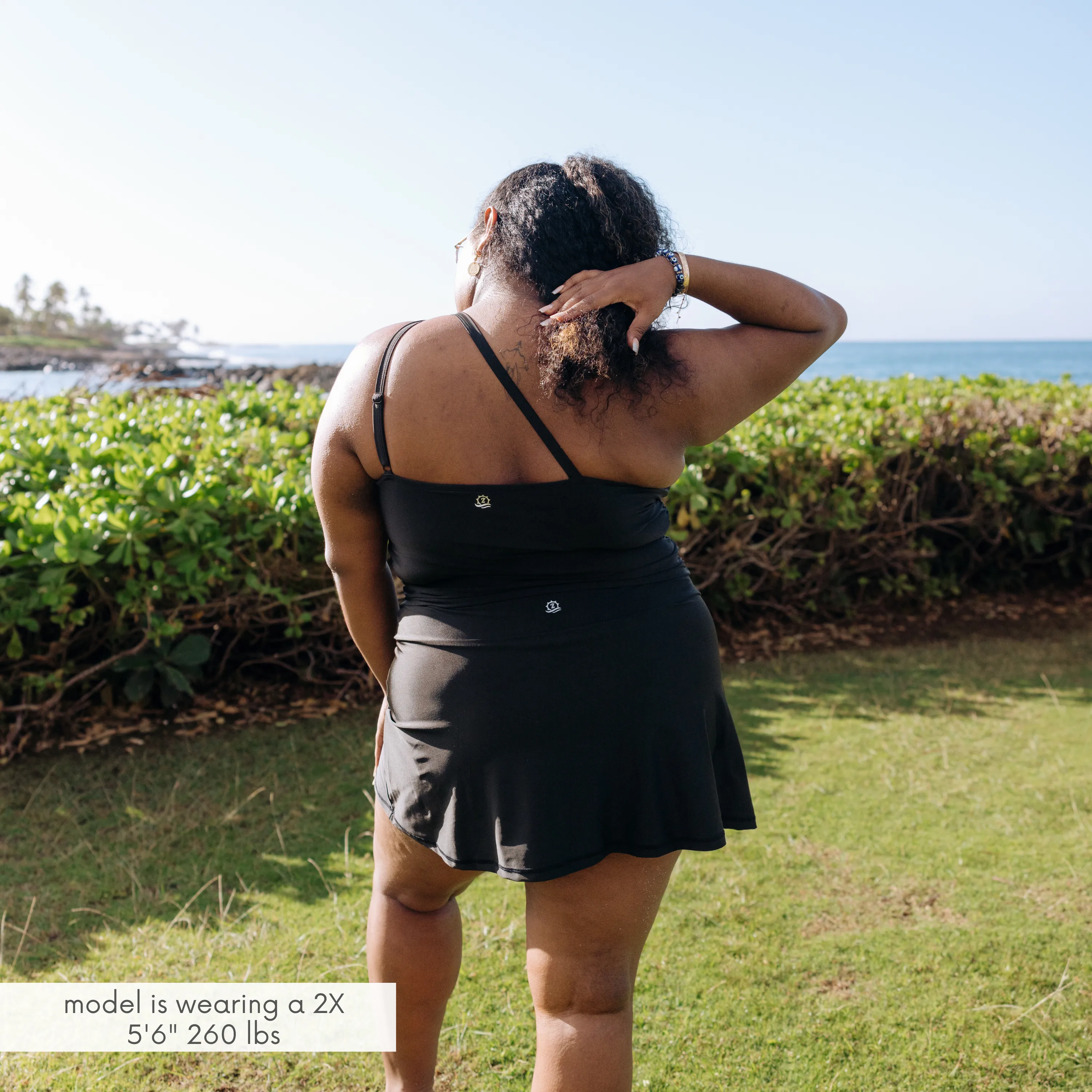 Women’s One Shoulder Crop Tankini Top | “Black”