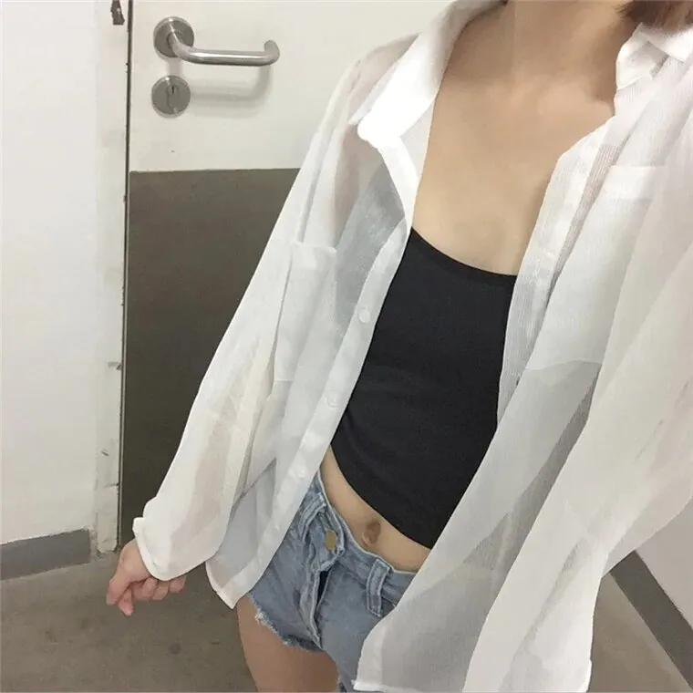 Women's Summer Transparent Sunproof Chiffon Blouse